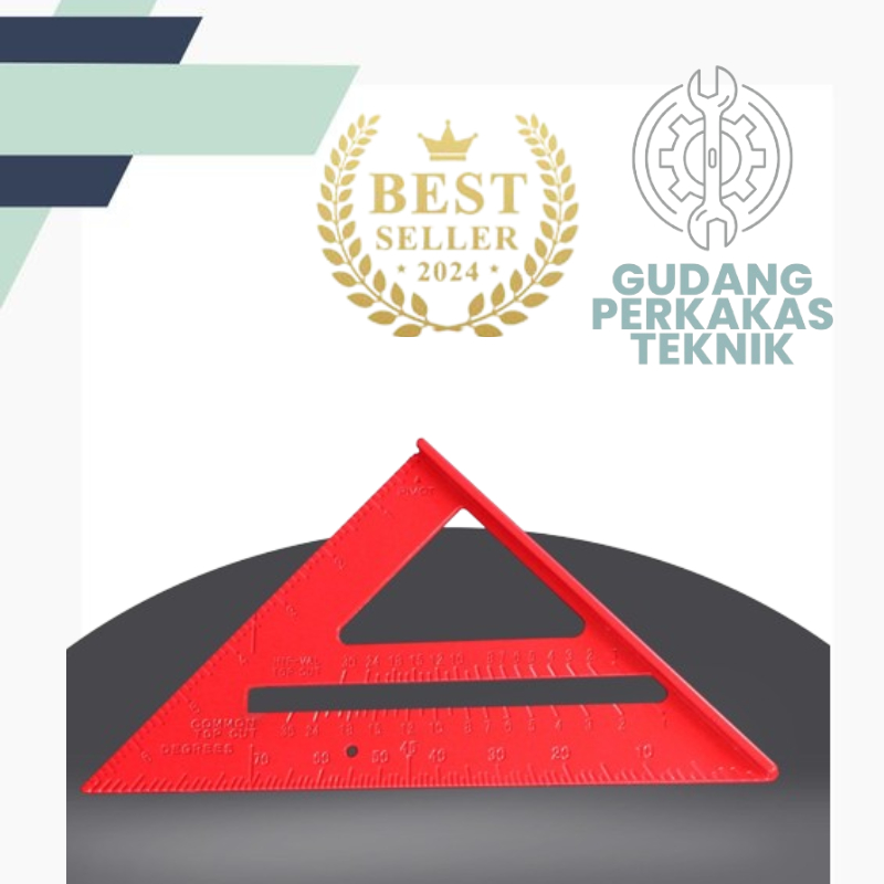 

Speed Square 7 inci Woodworking Penggaris Siku Segitiga Tukang Merah