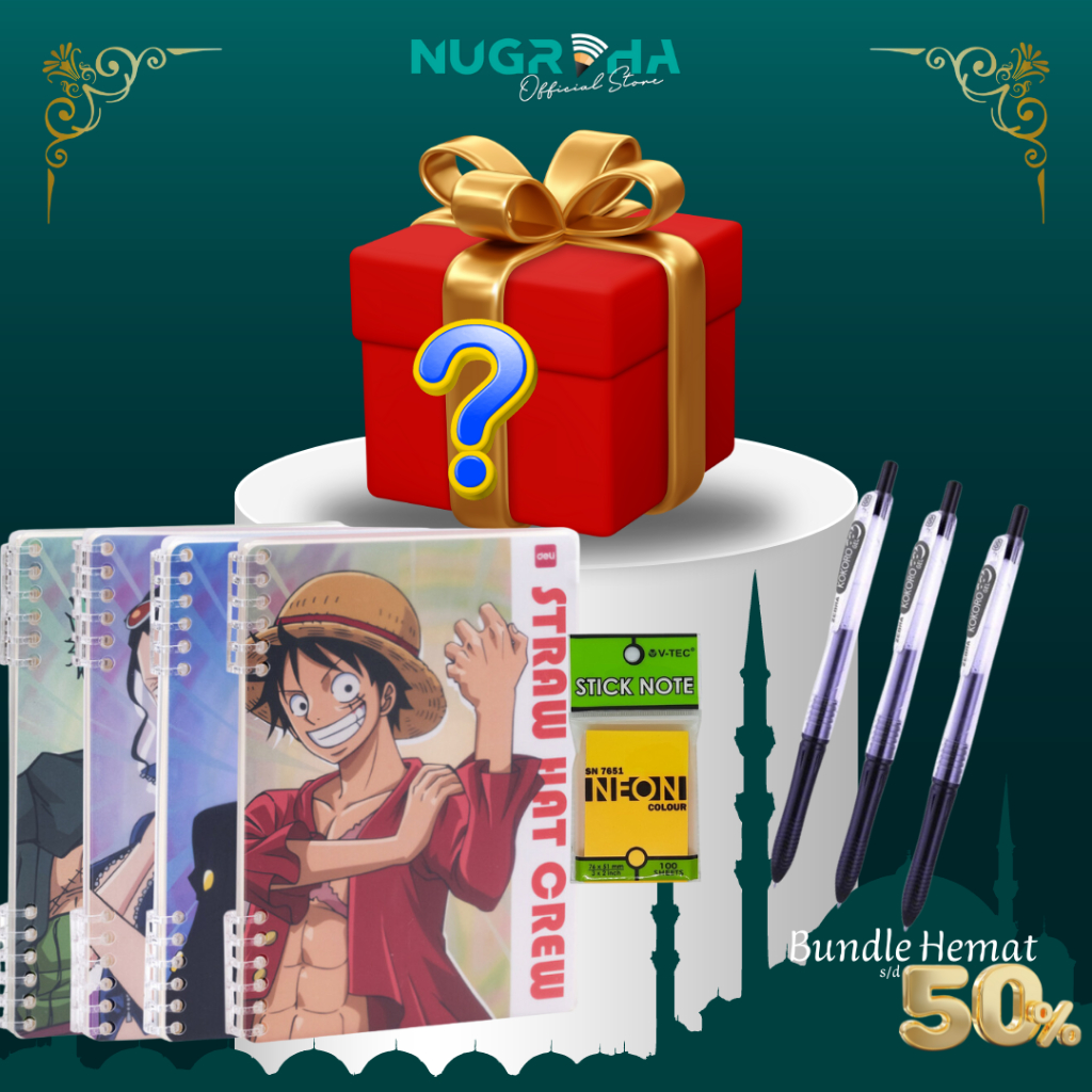 

Paket Alat Tulis Lengkap Berhadiah 01 / Notes, Sticknote, Pena
