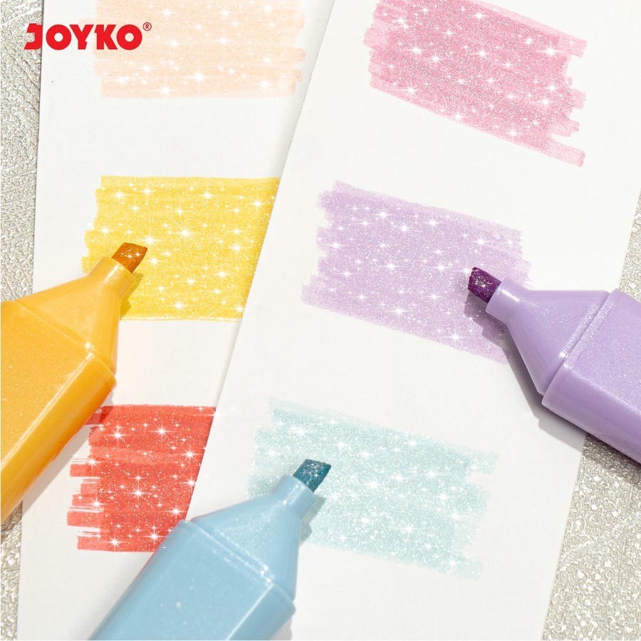 

D3W! [SET] Highlighter Glitter / Penanda 6 Warna Pastel - Joyko HL-86-6 MURAH