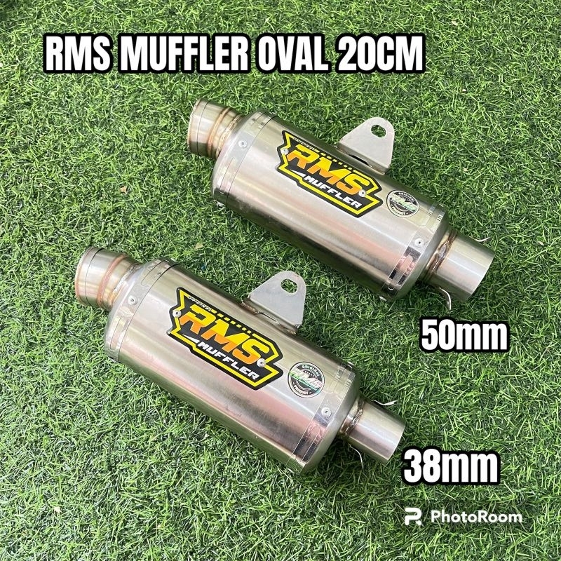 Slincer Knalpot Oval RMS Muffler Original p20cm inlet 38 dan 50