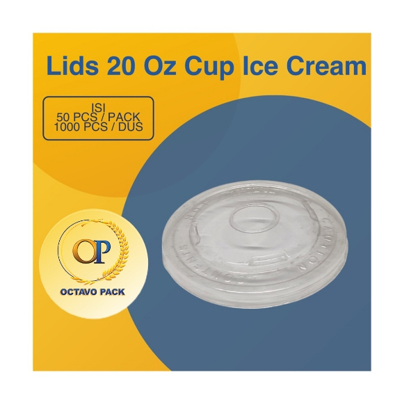 Tutup Paper Cup Ice Cream 16 / 20 Oz ( 480ml ) / Lids 16 / 20 Oz Cup Ice Cream