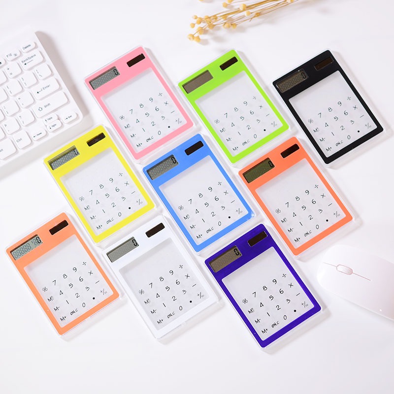 

MSBS Kalkulator Mini Aesthetic Calculator Mini Portable Ultra Tipis Transparan 8 Digit L Touchscreen Kalkulator Kecil Tenaga Surya Simple Untuk Sekolah Dan Kantor