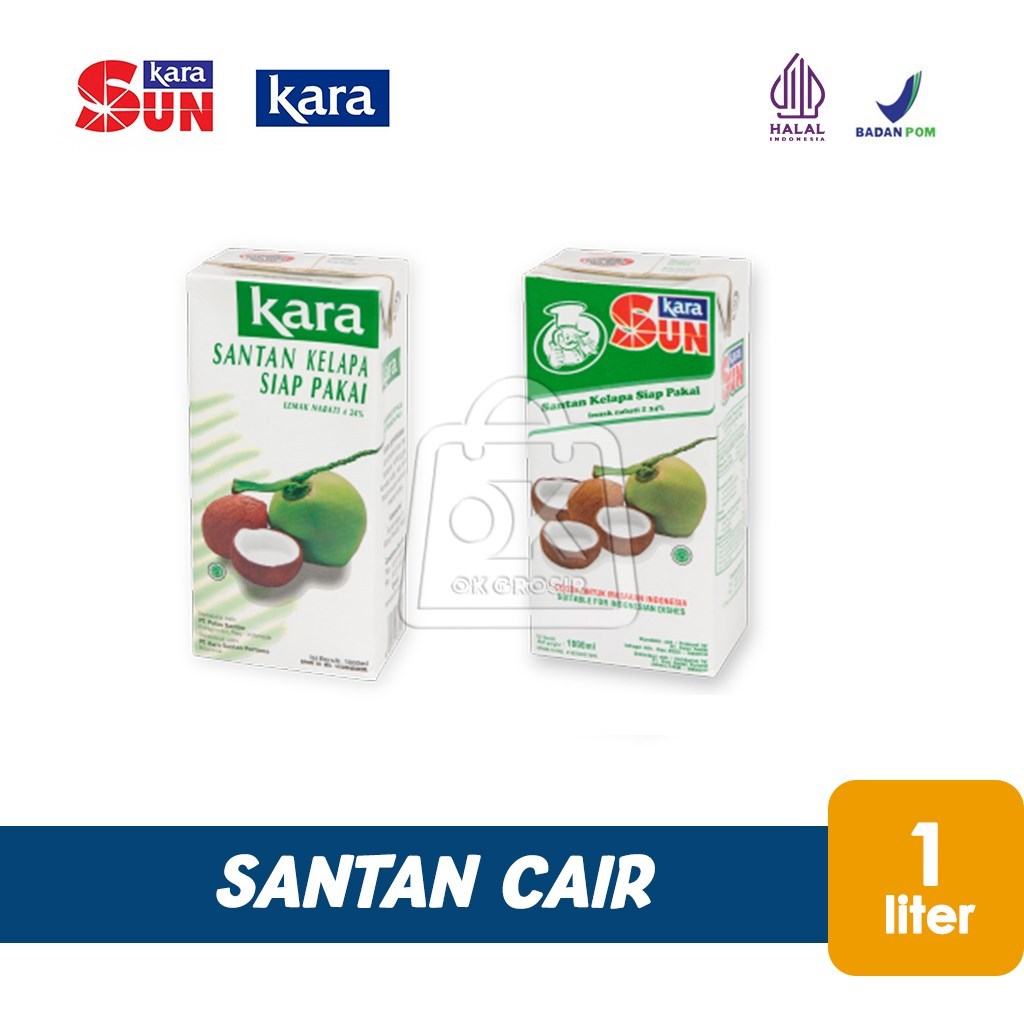 

SUN KARA / KARA Santan Kelapa / Coconut Cream / Santan Instant (1 Liter)