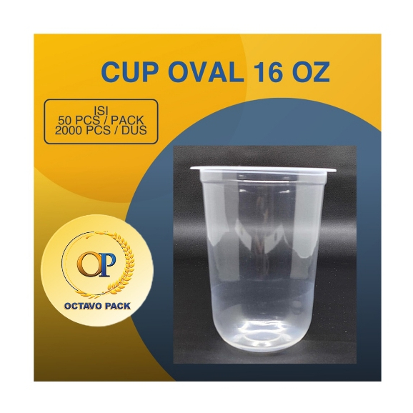 Gelas Oval 16 Oz / Gelas Plastik U Cup 16 Oz /Gelas Plastik / U Cup PP