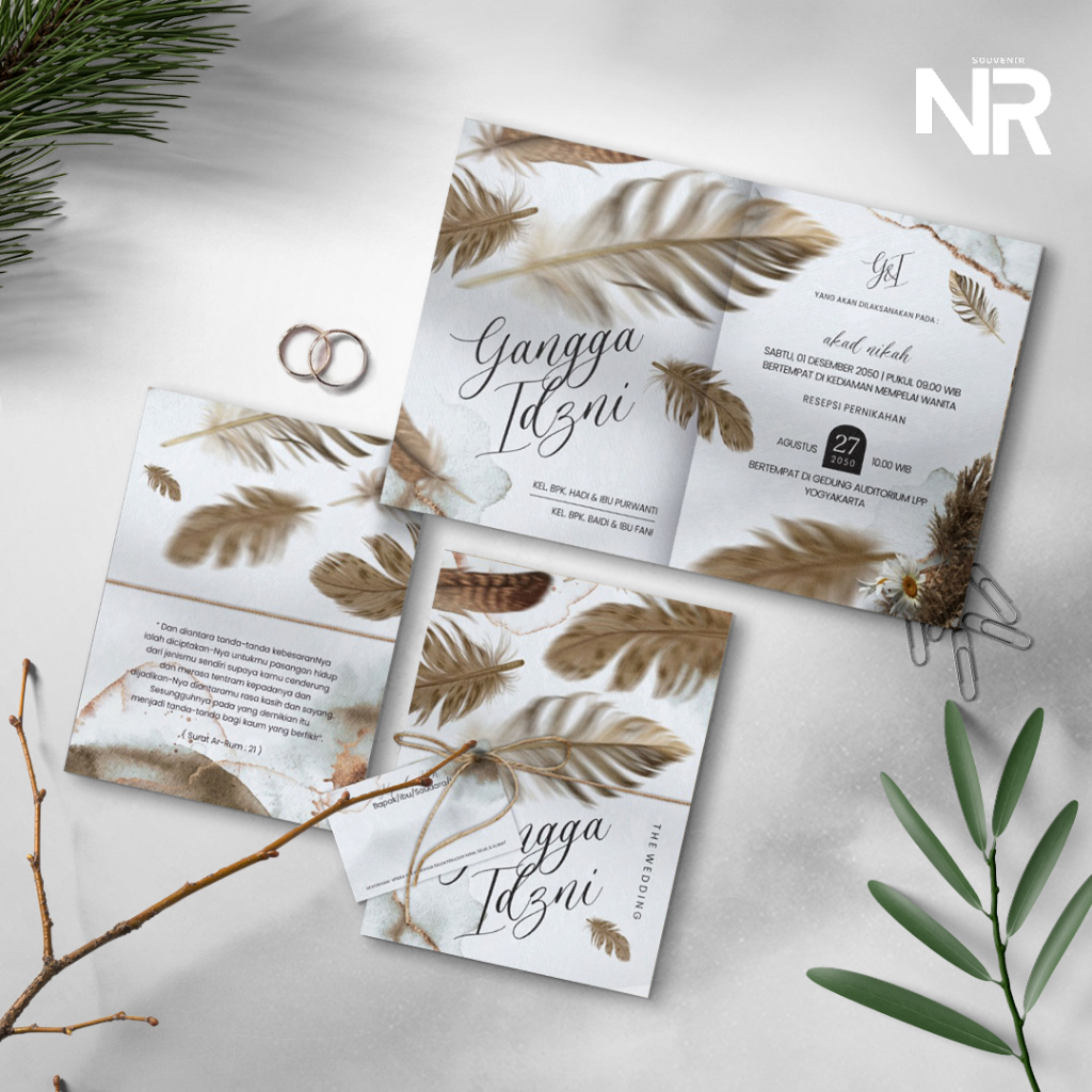 Undangan Pernikahan NRCF002 - Undangan Premium - Undangan Unik - Undangan Kertas Tebal - Undangan So