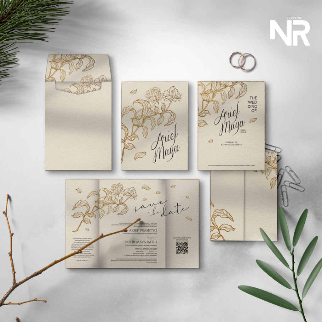 Undangan Pernikahan NRPB010 - Undangan Premium - Undangan Unik - Undangan Milenials - Undangan Souve