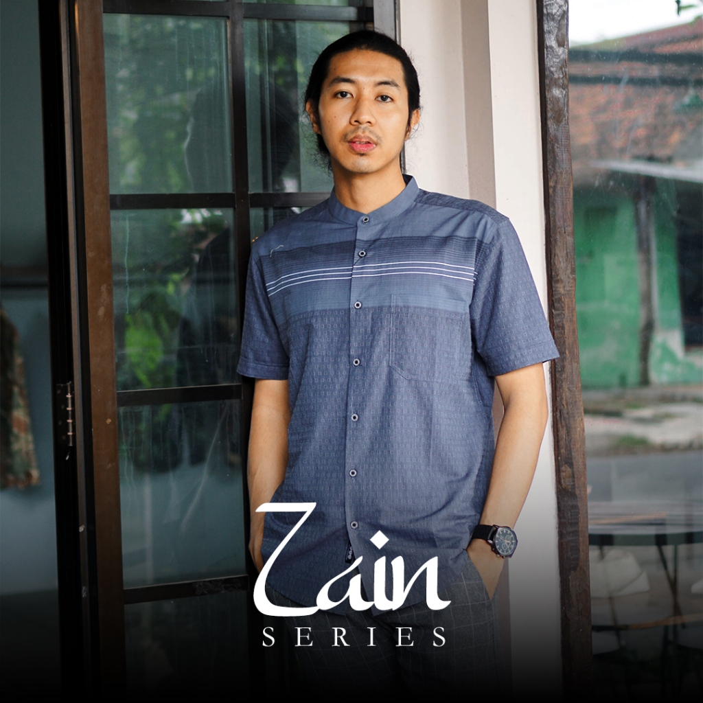 RGB Kemeja Koko Pria Lengan Pendek Zain Series Biru RHMP6703401