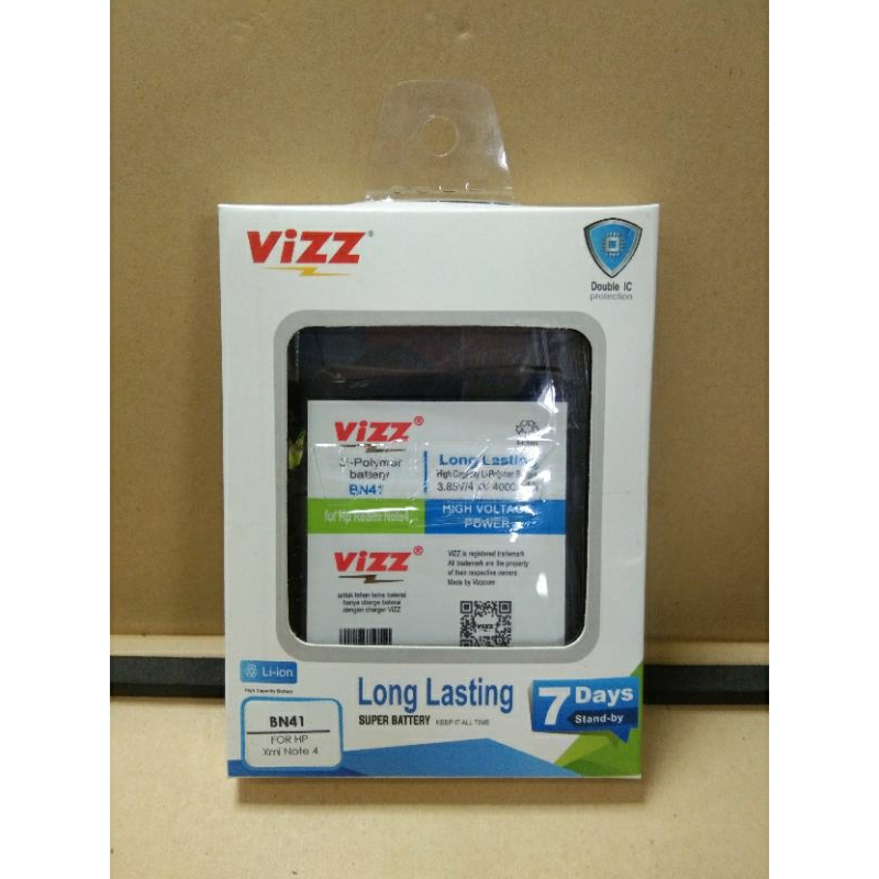 Baterai Batre Batrai Double Power Vizz BN41 For Redmi Note 4
