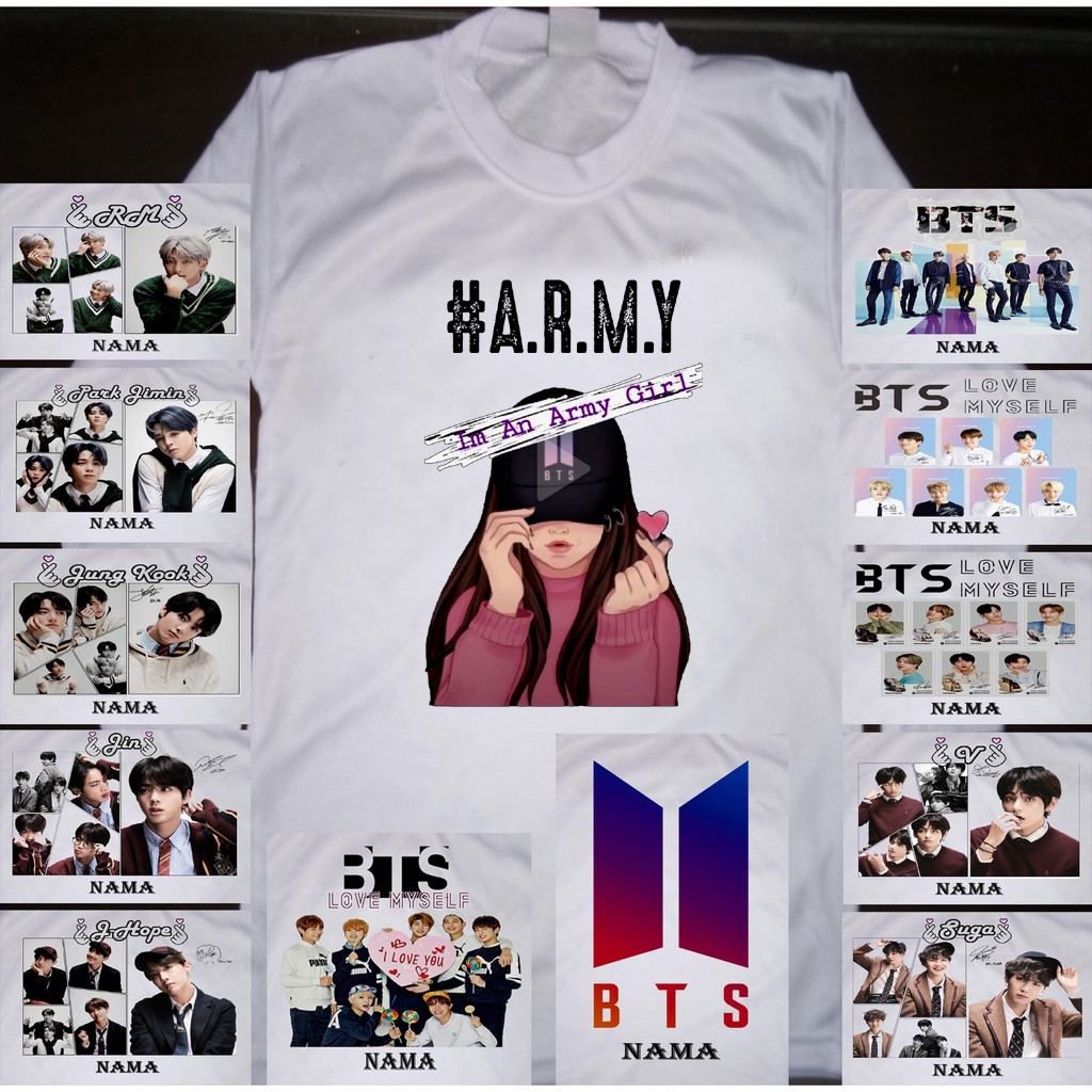 Kaos  BTS Lengan Panjang Dewasa