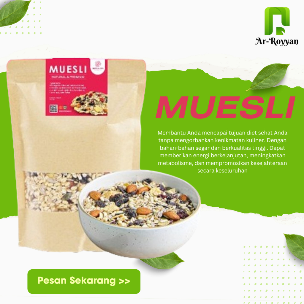 

Muesli Fruit Seed | Makanan Sehat Sereal Diet Bergizi Tinggi Serat Sarapan Berkualitas Premium dan Alami