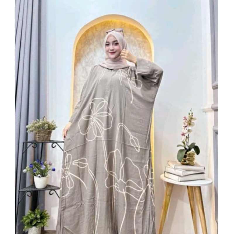 Grosir Gamis//Kaftan Bandung Lumajang//Bahan rayon tebal//Busui frandly Super Nyaman