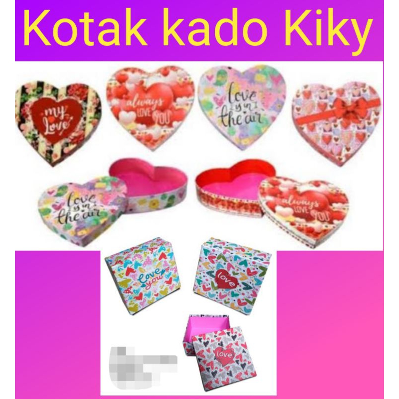 

KOTAK BOX HADIAH KADO KIKY BENTUK SEGI PERSEGI EMPAT MOTIF LOVE GARIS SALUR MERAH PINK PUTIH HITAM