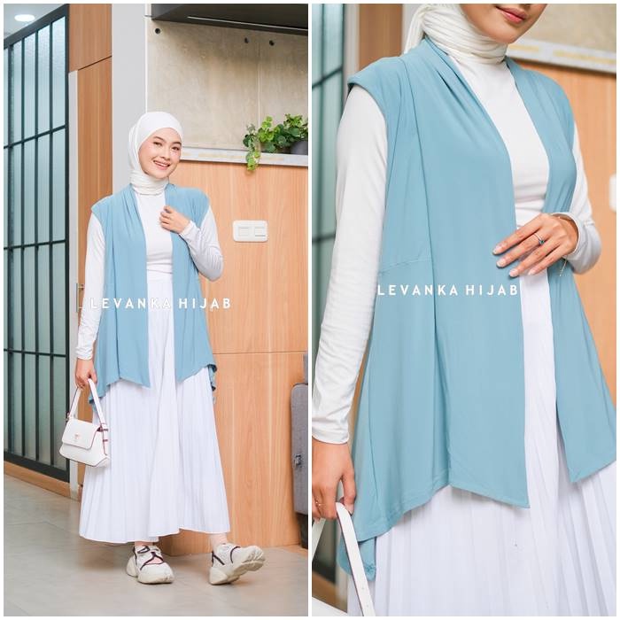 Original Outer Pendek  Kardigan wanita bahan jersey korea  model outer tanpa lengan  CCa
