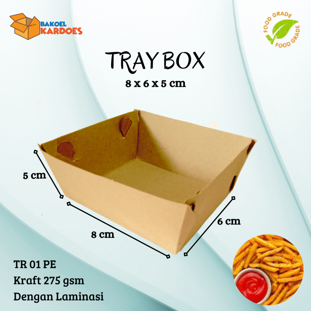 

Tray Box TR 01 PE, Uk. 8x6x5 cm Dengan Laminasi