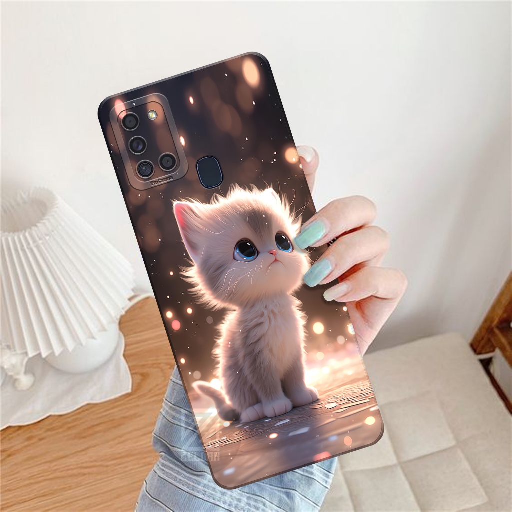 Case Samsung Galaxy A21S - Fashion Case Kucing - Softcase Samsung Galaxy A21S - Casing Samsung Galax