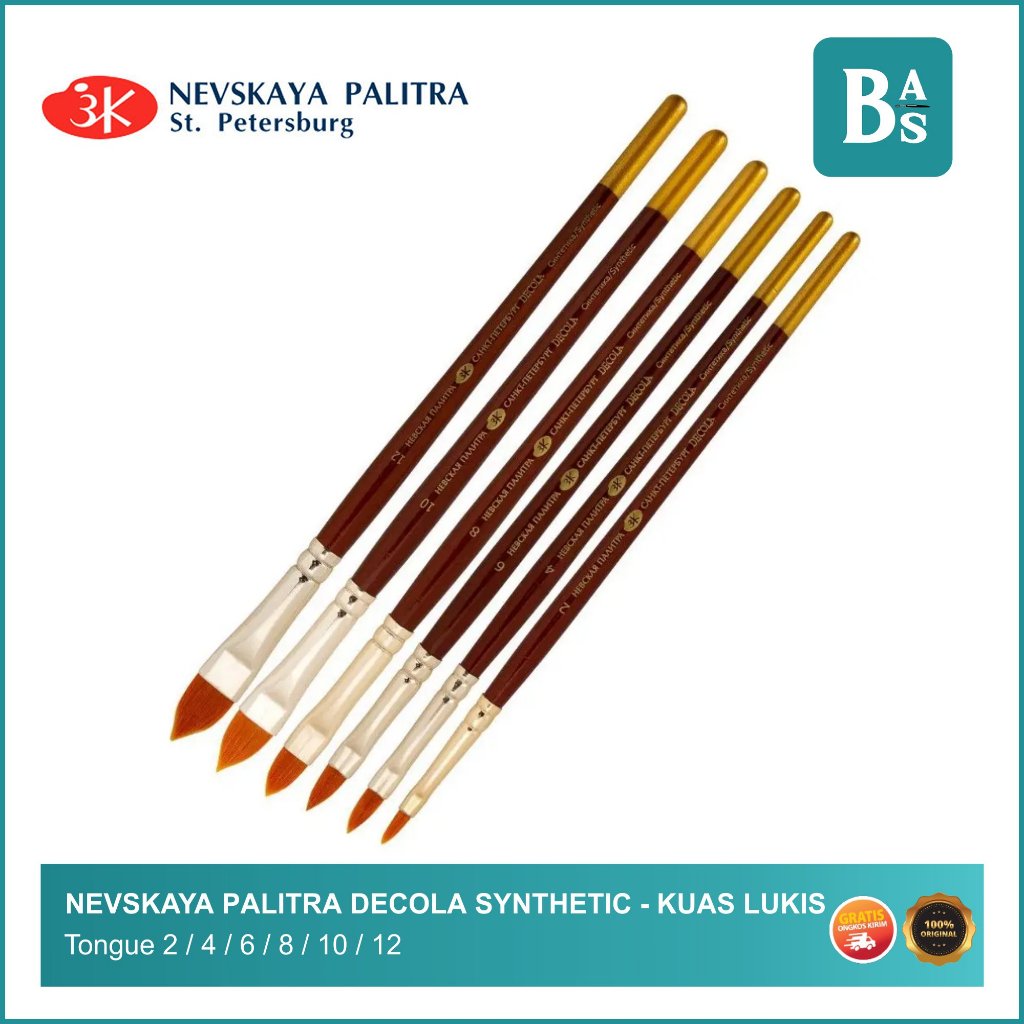 

NEVSKAYA PALITRA DECOLA SYNTHETIC TONGUE BRUSH / KUAS LUKIS