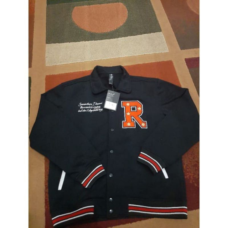 Roughneck Black Star R Varsity Jacket