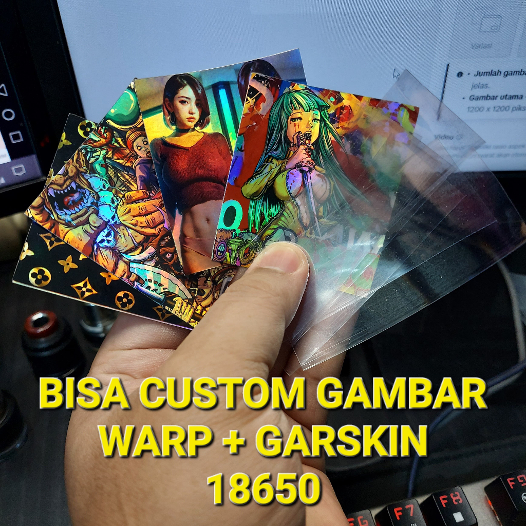 

WARP & STIKER BATRE 18650 HOLOGRAM BISA CUSTOM