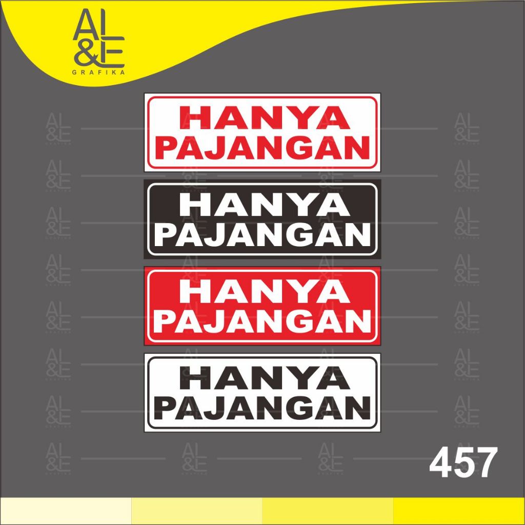 

457 - Stiker Hanya Pajangan, Sticker Vinyl, Ritrama, Cetak Premium Indoor, Tahan Air