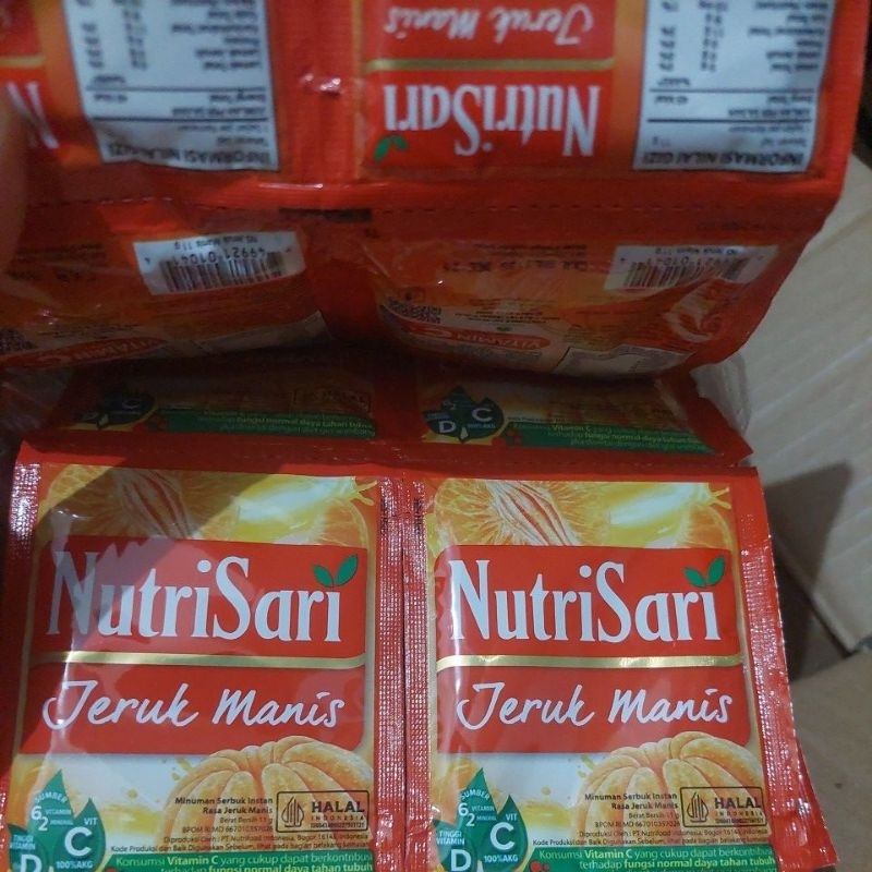 

Nutrisari rasa jeruk manis 1 renteng isi 10 sachet