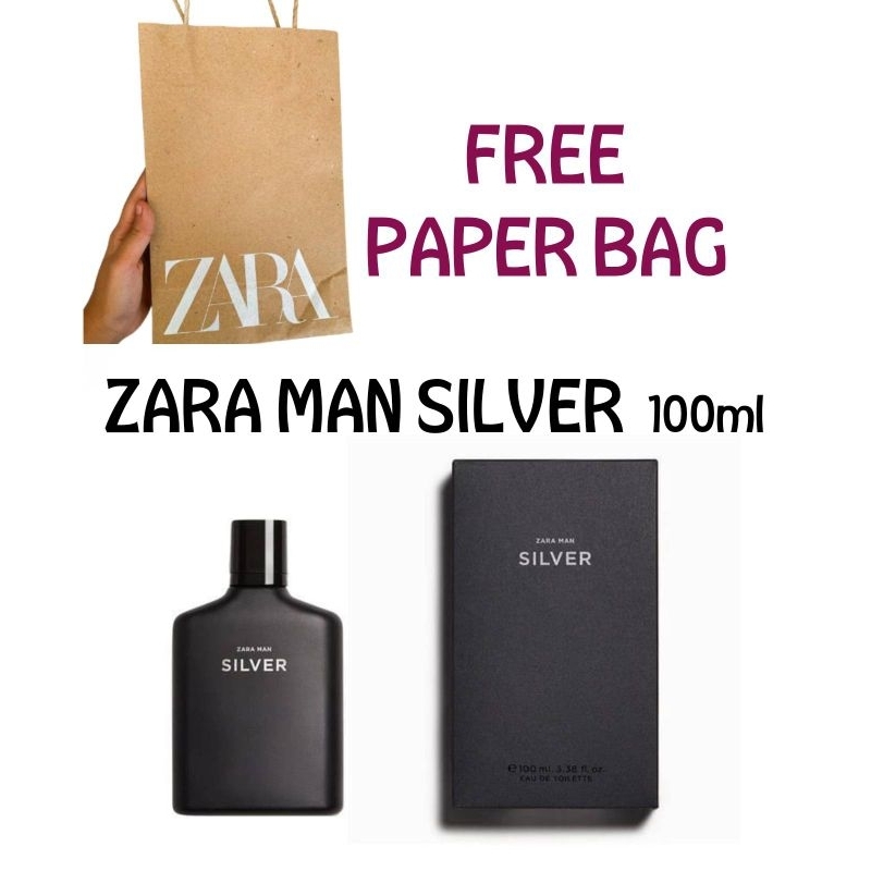 PARFUM ZARA MAN SILVER 100ML FREE PAPER BAG