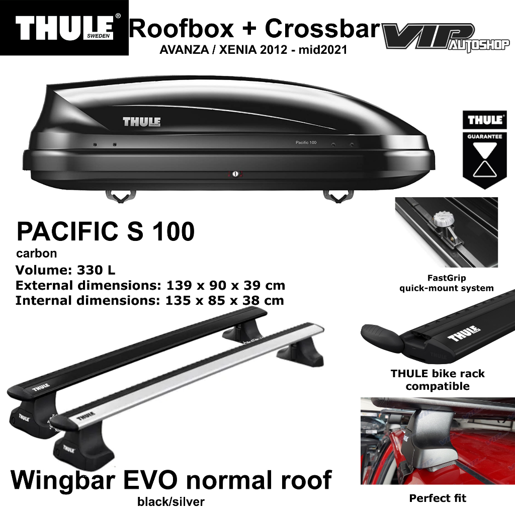 AVANZA XENIA 2012 - mid 2021 PAKET2 crossbar + Roofbox roof box THULE