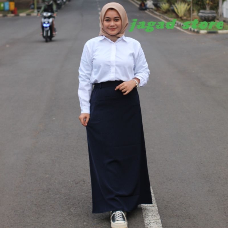 rok kerja model A- LINE Maxi | rok hitam panjang | rok formal | rok ospek | rok kantor | seragam mag
