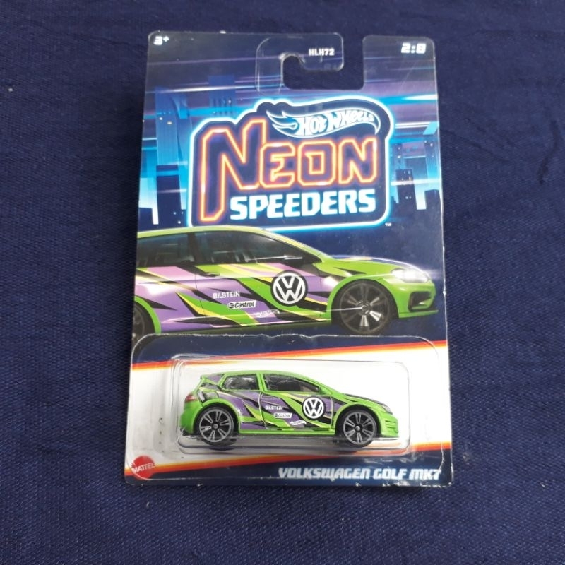 Diecast Hot Wheels HW Neon Speeders VW Volkswagen Golf Mk7 Hijau