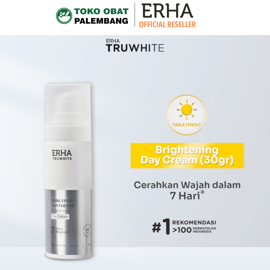 ERHA TRUWHITE BRIGHTENING DAY CREAM KRIM SIANG Arbutin Panthenol FLEK