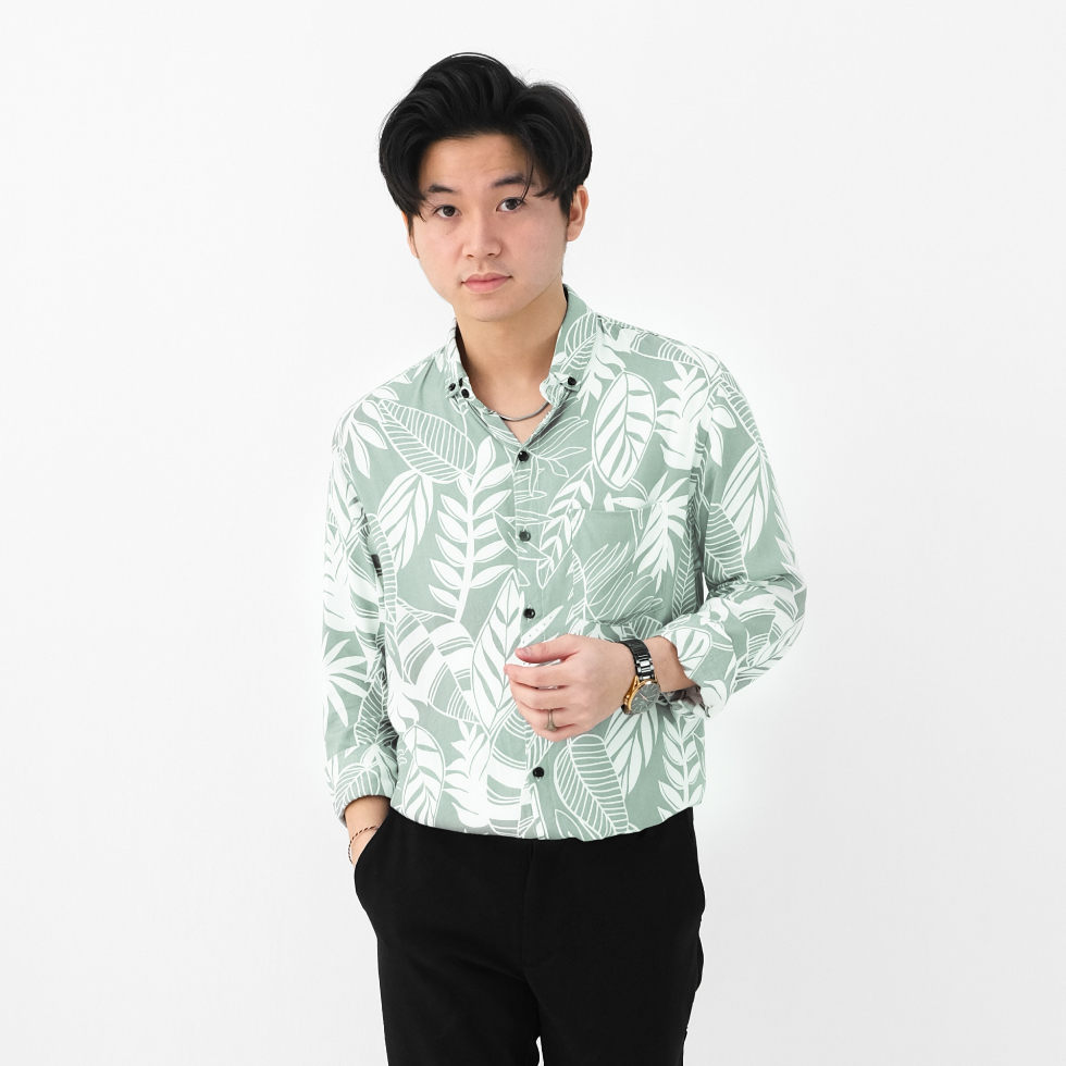 Kemeja Hawaiian Printing Lengan Panjang Slimfit Katun Rayon Premium Motif ( Panama ) | Pria