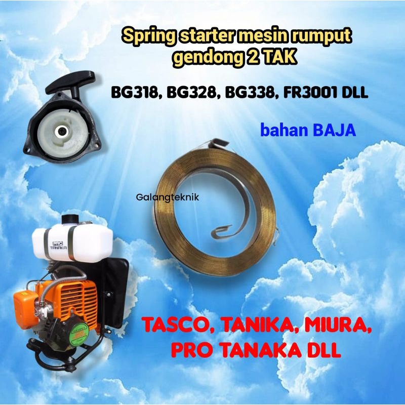 Per / spring starter pulstar motor mini 2 tak mesin potong rumput mistblower knapsack miura mesin po