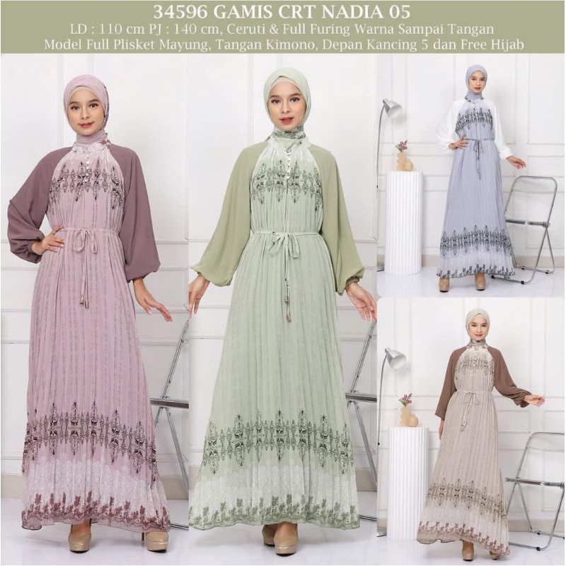 GAMIS/DRESS PISCES SET KERUDUNG CERUTY PREMIUM