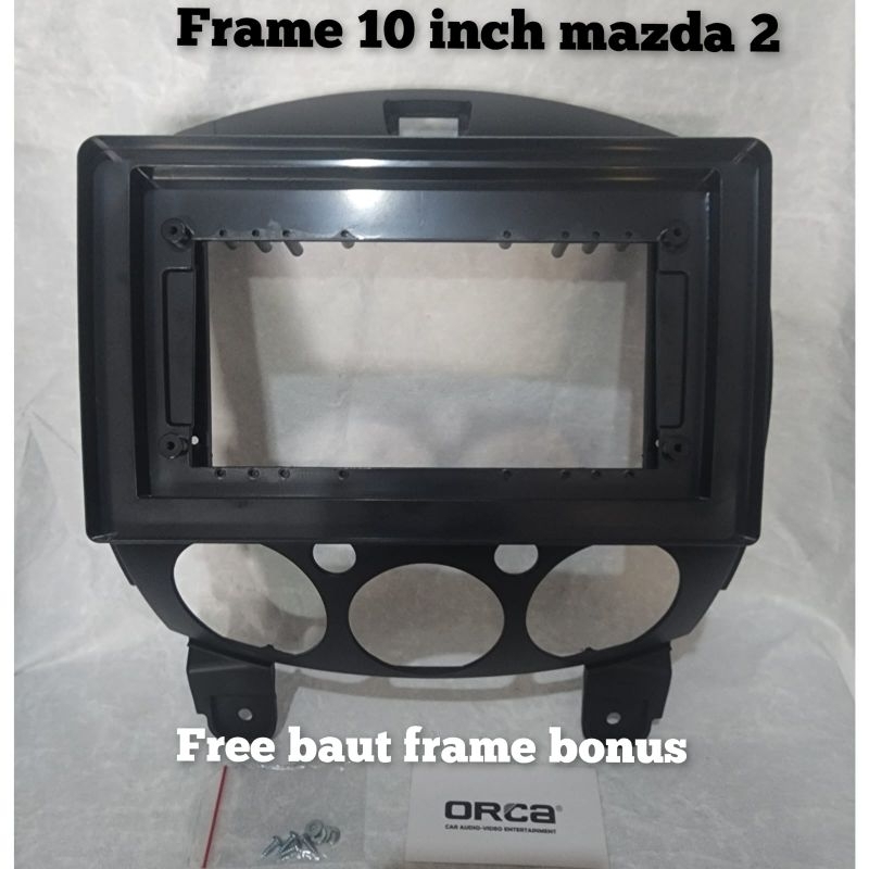 frame head unit android 10 inch mobil mazda 2