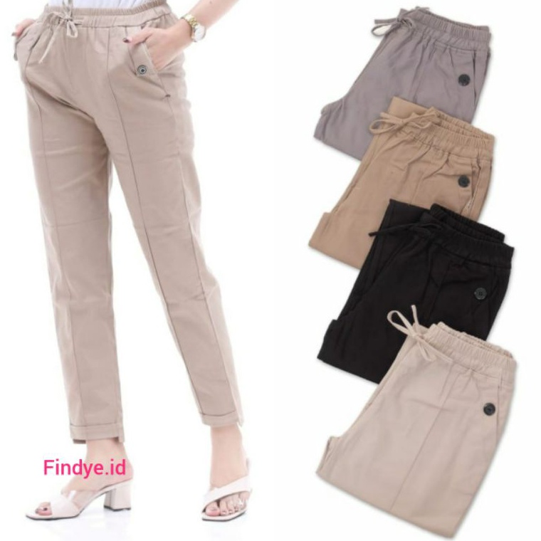 Harga TERMURAAH CELANA BAGGY PANTS COMBED STRETCH DIAMOND JUMBO  CELANA WANITA 6L7L8L