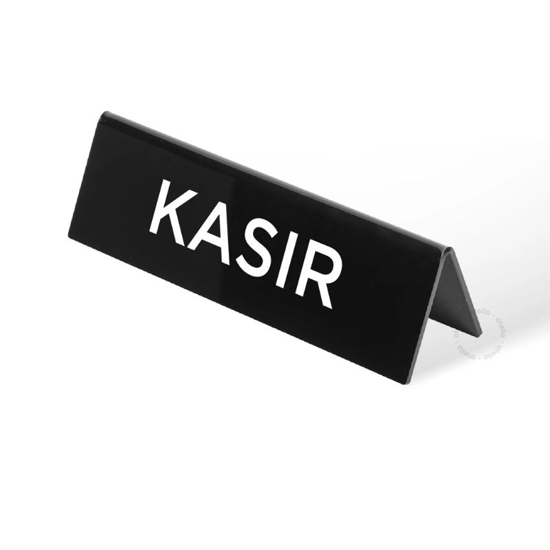 Akrilik Siku Meja Kasir/Sign Akrilik Meja Kasir Bisa Custom Tulisan
