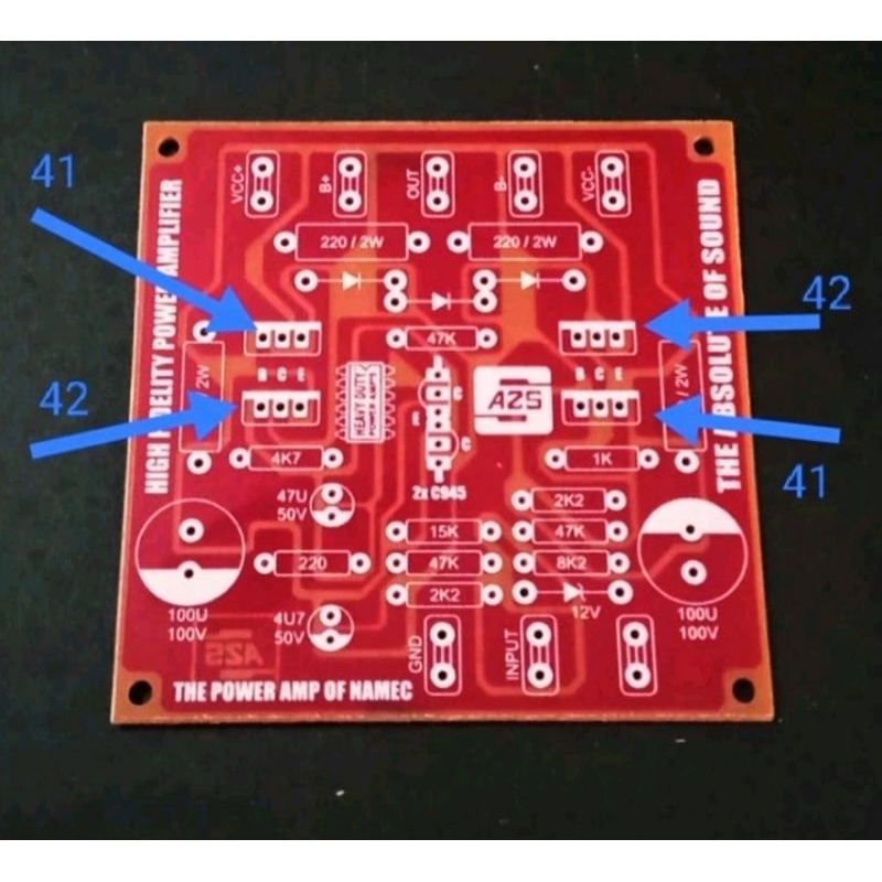 PCB power namec mono 1000w PCB merah