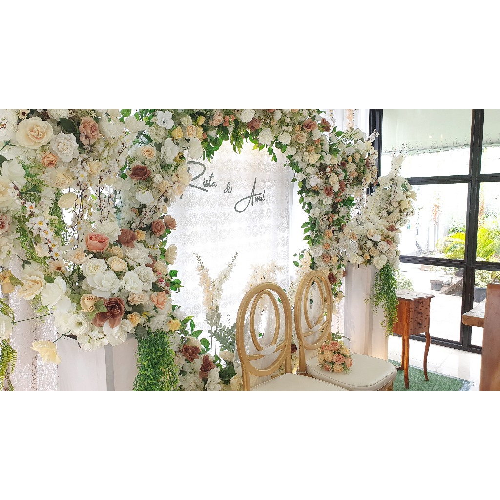 (Shine Decor - Circle) Backdrop Dekorasi Akad Lamaran Tasyakuran Nikah Aqiqah Khitan Ulang Tahun Ult