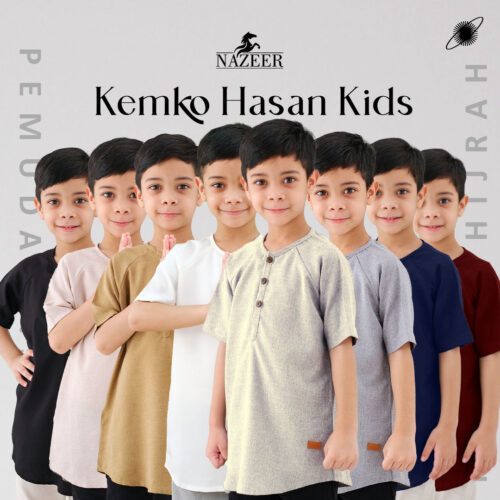 Baju koko Anak Laki Laki Muslim Kemeja Kurta Pria Pakistan Premium Terbaru Lengan Pendek Warna Putih