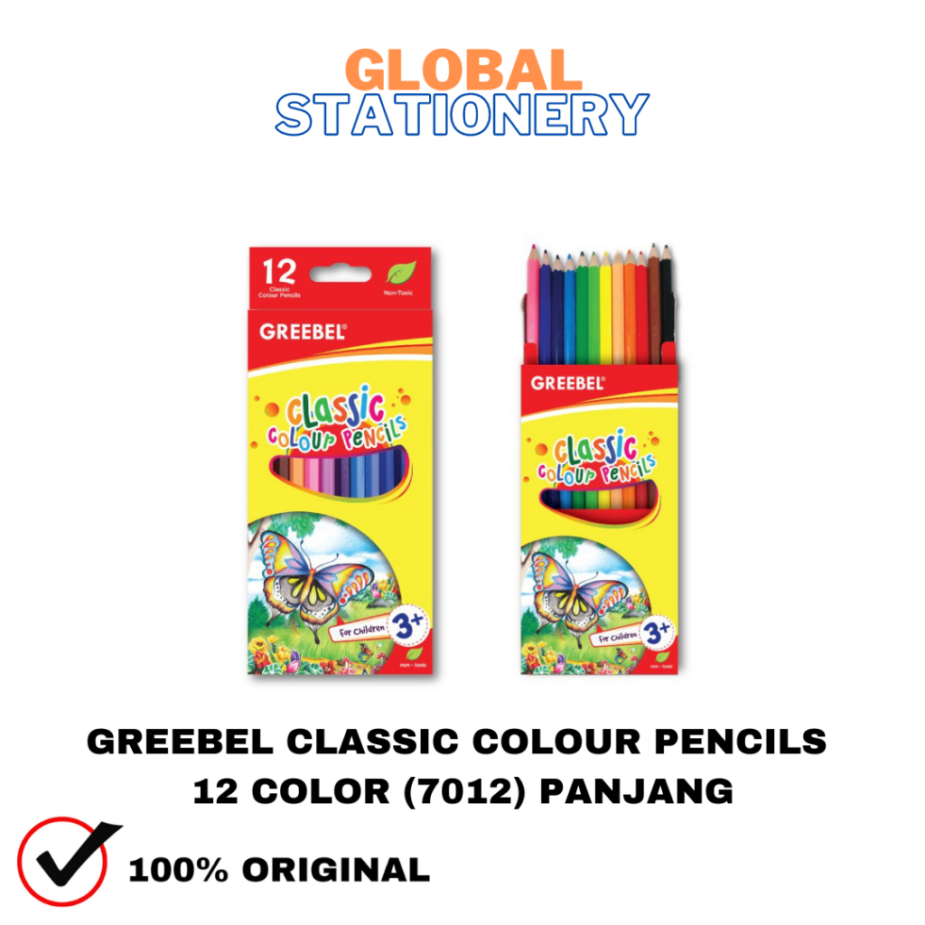 

Pensil Warna Kayu Greebel 12C Panjang 7012 12 WARNA Classic Colour Pencils