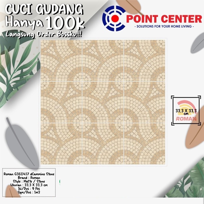 TERHEMAT ROMAN KERAMIK 33,3 X 33,3 G360417 DCAMMINO STONE