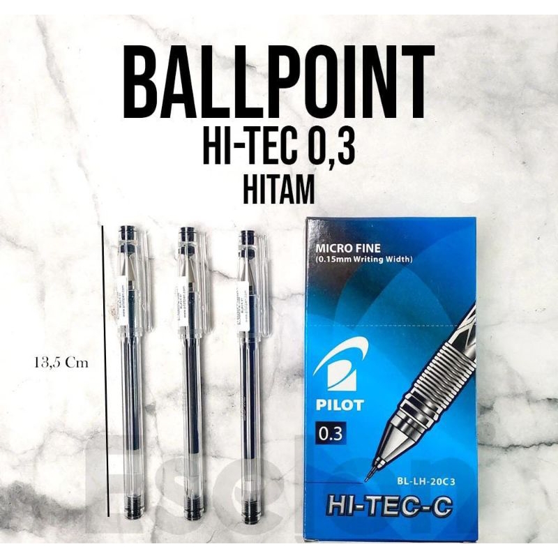 

Pulpen Pilot Hitech 0.3 / 0.4 Hitam & Biru (HARGA 1 PCS)