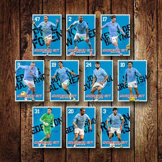 Poster Card Bola - Pemain Man City Edisi 2023/24