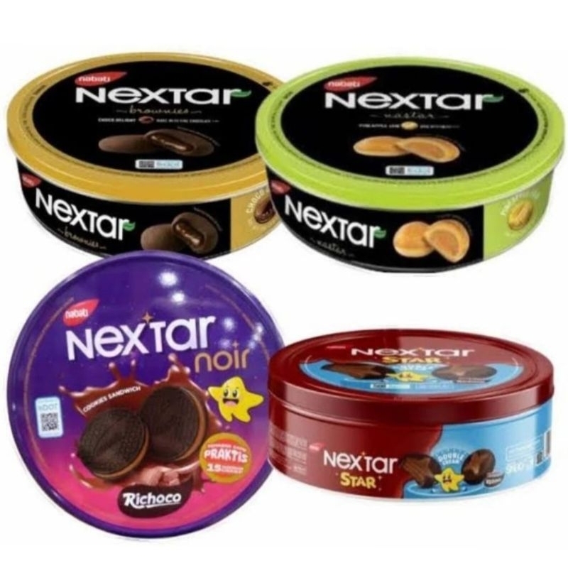 

Nextar kaleng Cookies pineaple / brownies/noir/star cookies 171 / 157 gr