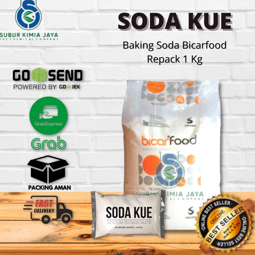 

ENV626 Cuci gudang Sodium Bicarbonate bicarfood Soda Kue Baking soda Ex Solvay 1 KG