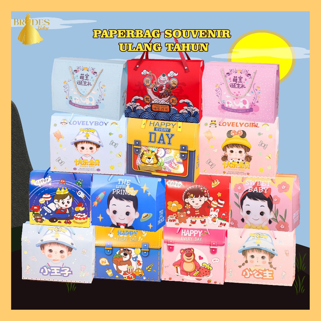 

BD Paperbag Ulang Tahun / Goodie Bag Ulang Tahun Karakter Beravariasi / Tas Hadiah Sovenir Ulang Tahun PP01 PP02