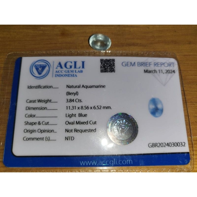 Natural Aquamarine Beryl