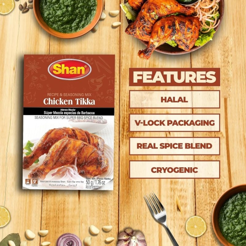 

Shan Chicken Tikka 50gr Bumbu Bubuk Ayam 50gram Original