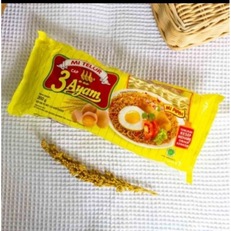 

Mie telur kuning cap 3 Ayam 200g