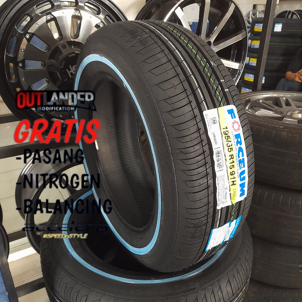 Ban Mobil Ring 15 195/65 List Putih Pinggir Forceum Ecosa Wlw 195 65 R15 Tubles