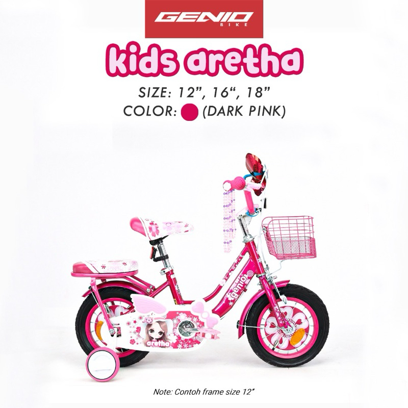 SEPEDA MINI ANAK GENIO ARETHA by UNITED 16 INCH 18 INCH KERANJANG BESI